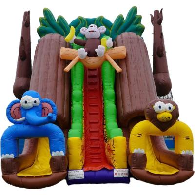 China Commercial Inflatable Slides Jumping Bouncer For Sale Outdoor Giant Inflatable Dry Slide Forest Theme 9mL*6.5mW*9mH Or Customized for sale