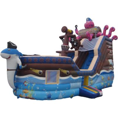 China inflatable slide inflatable pirate ship with octopus and dolphin T8-1481 for sale