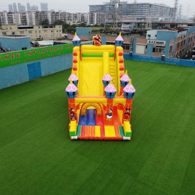 China Theme Park Inflatable Games Inflatable Slide Mouse And Duck Theme Outdoor Inflatable Slide 9mL*4.5mW*7mH for sale