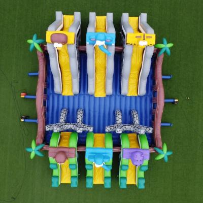 China Customized High Quality Children's Inflatable Games With Inflatable Slide 10mL *14mW *6mH for sale