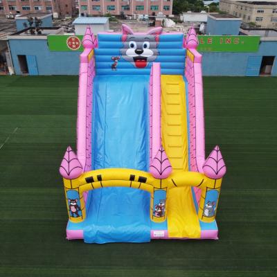 China China 8mL *4.5mW *5.5mH Inflatable Dry Kids Inflatable Slide Cat And Mouse Theme Inflatable Slide for sale