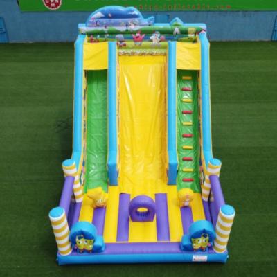 China 0.55mm Plato PVC Tarpaulin Sponge Bob Inflatable Slides Commercial Air Bouncer For Sale Outdoor Giant Inflatable Dry Slide for sale