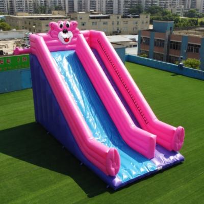 China 0.55mm Plato PVC Tarpaulin Inflatable Slides Commercial Air Bouncer For Sale Outdoor Giant Inflatable Dry Slide Cartoon Theme for sale