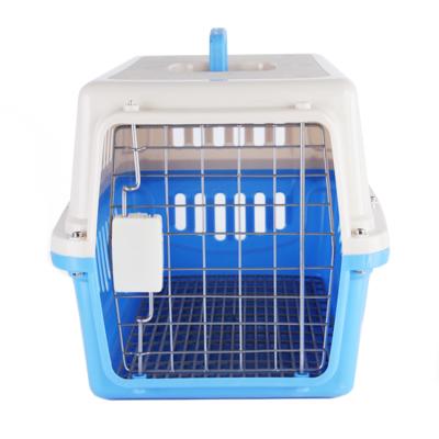 China Breathable Lightweight Plastic Outdoor Travel Box Dogs Cats Kennel Crate Airline Approved Pet Carriers for sale