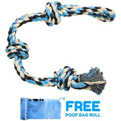 China Viable Popular Dog Rope Chewing Toy Cotton Rope Teeth Cleaning Large Dog Toy for sale