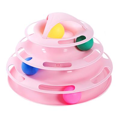 China Viable Custom Design Interactive Ball OEM Cat Toy Roller 3 Layers Tower for sale