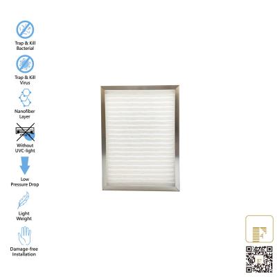 China HVAC Mini Pleat Customized FCU Nanofiber MERV11 Air Filter Air Conditioner Filtration for sale