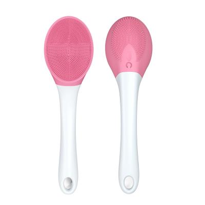 China Long Handle IPX7 Silicone Bath Brush 3 Vibration Waterproof Adjustable Level Shower Scrubber Electric Silicone Bath Brush for sale