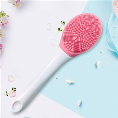 China Long Handle Vibration Waterproof Shower Scrubber Silicone Bath Brush Massage Electric Bath Brush for sale