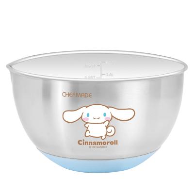 China CHEFMADE New Design 20CM Stainless Steel 2.5L Viable Blue Cooking Mixing Bowl With Colorbox for sale