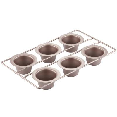 China CHEFMADE 6 Cavity Sustainable Non Stick Yorkshire Muffin Cupcake Pan Bakeware For Oven Baking 6 Cup Jersey Pan for sale