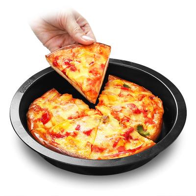 China CHEFMADE Sustainable New Design Carbon Steel Non Stick Coating Round Pizza Pan Baking Tray Pie Pan for sale