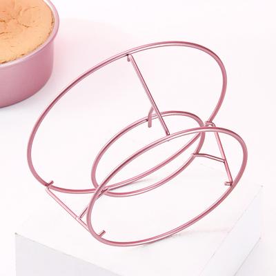 China New Style CHEFMADE Steel Wire Stick Viable Non Coating Champagne Gold Round Cake Cooling Rack for Baking for sale