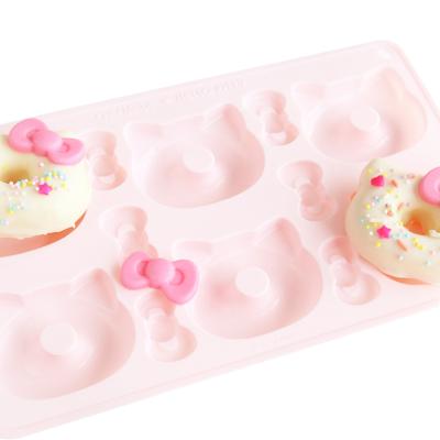 China CHEFMADE Hello Kitty 6 Hole Easy Portable Quick Stick Non Bake Cake Silicone Donut Mold for sale