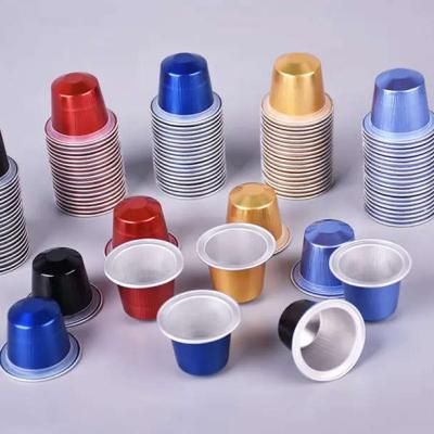 China Coffee Packaging High Quality Aluminum Foil Disposable Empty Coffee Capsules Empty Capsules With Lid for sale