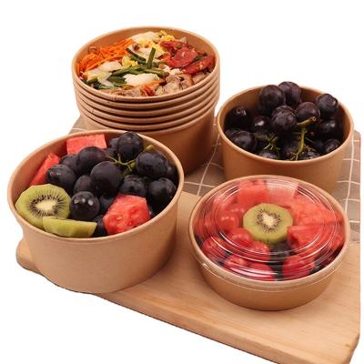 China biodegradable & Brown Walson Kraft Paper Grocery Disposable Food Bowls Various Sizes 100% Compostable In Factory Price for sale