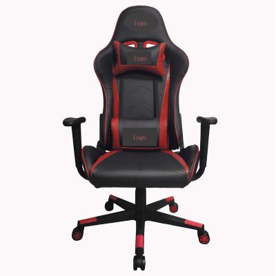 China China Supplier Wholesale Black Red Red High Back Adjustable PU Leather Chair (Height) And Fabric Set With Neck And Waist Pillows For Internet Cafe for sale