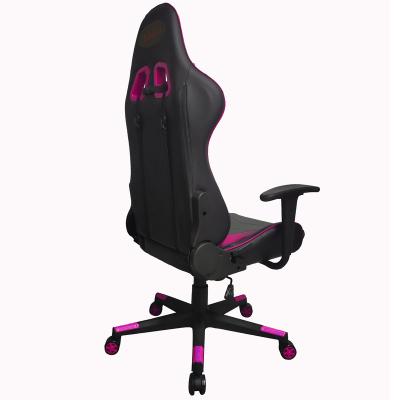 China Adjustable (Height) Best Comfortable Black Rose PU Leather And Fabric Gaming Chair With Neck And Waist Pillows For E-sports Hotel for sale