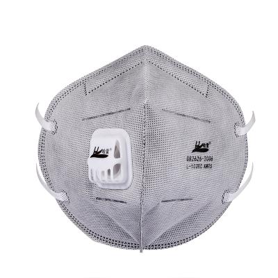 China Breathable Disposable 3d Fold N95 Dust Face Mask With Valve Active Carbon Nonwoven Anti Pollution Respirator for sale