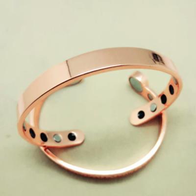 China Health Bracelet Best Price High Quality Men Plain Negative Ion Copper Bracelet for sale