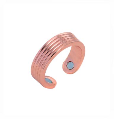 China Groove Design Copper Magnetic Ring Ring Jewelry 100% Pure Copper Ring for sale