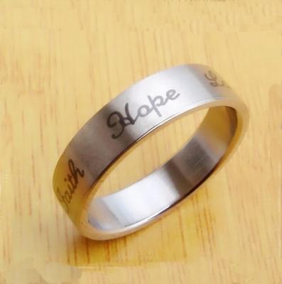 China Ring Wholesa High Polish Stainless Steel Love Hope Faith Ring Couples Ring for sale