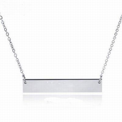 China Romantic wenfanqi customized silver empty stainless steel bar necklace for sale