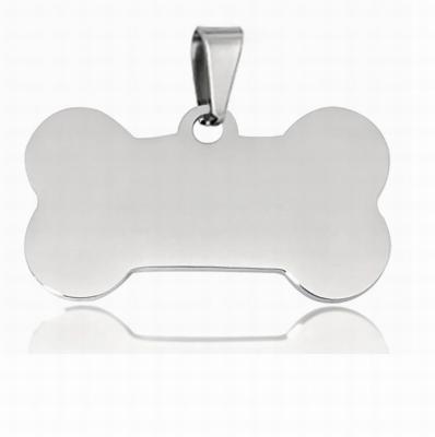 China Europe Wholesale Stainless Steel Mirror Polished DIY Customs Engrave Logo Name Bone Shape Dog Tag Pendant for sale