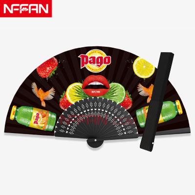 China China Customize Folding Single Sided Bamboo Handheld Paper Fan For Promotion for sale