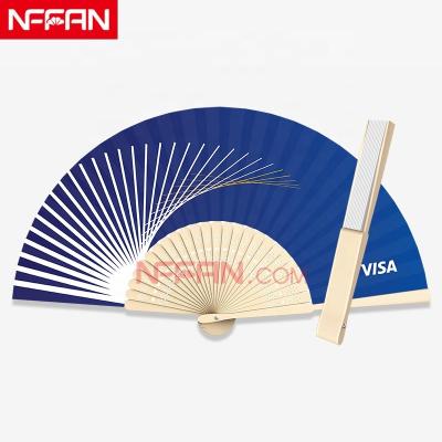 China China custom folding craft pocket hand bamboo paper fan with your design for advertising for sale