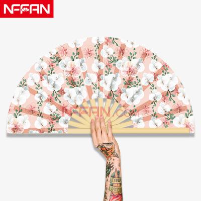 China Large China NFFAN Praise Folding Hand Fan for Women Men Chinese Japanese Bamboo Hand Fan for Festival or Dance for sale