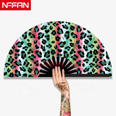 China China NFFAN Custom Design Large Hand Held Folding Fans Praise Festivals Wholesale Props for sale