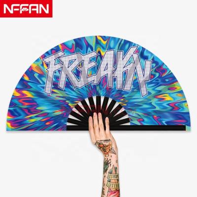 China China NFFAN Custom Printed Large Bamboo Shade Folding Hand Held Fans For Gift for sale