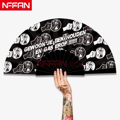 China China Nffan Customize Advertising PVC Plastic Folding Hand Fan For Promotion for sale