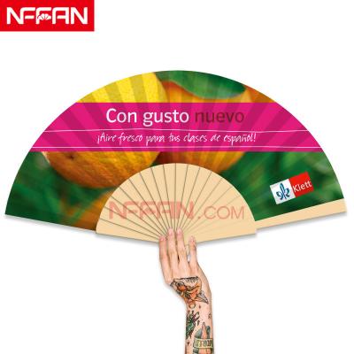 China China Customize Folding Spanish Abanico Wooden Hand Fans Digital Printing With Your Own Artwork for sale