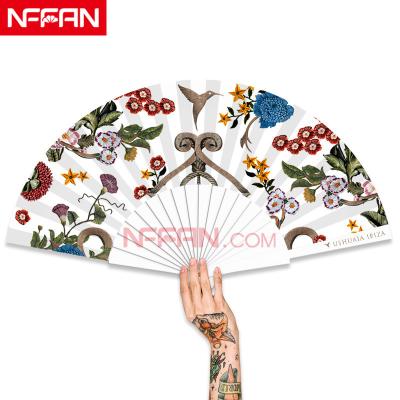 China China Custom Printed Spanish Folding Hand Wooden Fans For Weddings For Brand Promotion for sale