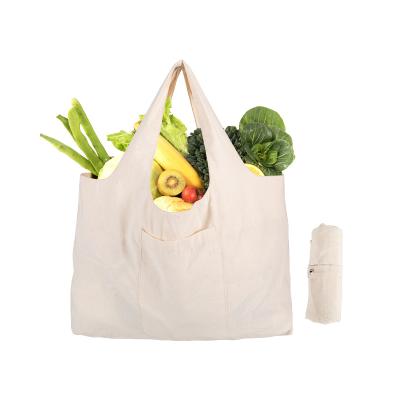 China Factory direct sale cotton canvas supermarket promotion packaging bag fruit and vegetable handled shopping bag for sale