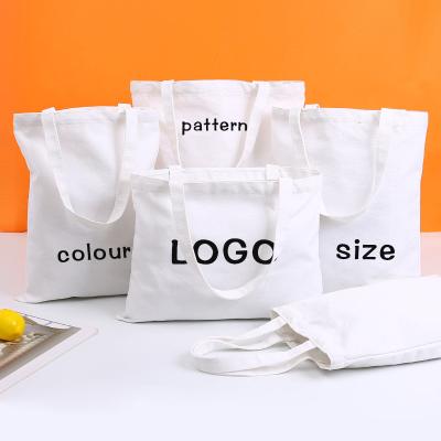 China Custom Handled With Printed Logo Reusable Canvas Cotton Shopping Bag To Reuse Simple Organic Cotton Canvas Tote Bag Bulk Large for sale