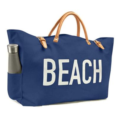 China 2021 Fashion Hot Selling Custom Canvas Beach Bag Travel Tote Handbag Large Bags For Women for sale