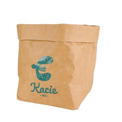 China Biodegradable Wholesale Recycled Washable Kraft Paper Grocery Bags for sale