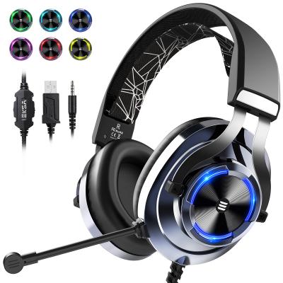 China EKSA E3000 Professional Gaming Headband RGB Headband Stretchable Over-Ear Headset for PC Laptop Xbox One PS4 for sale