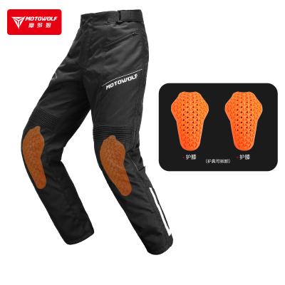 China MOTOWOLF waterproof winter warm pants with built-in adjustable protective gear, motorcycle quick wear and take off pants for sale