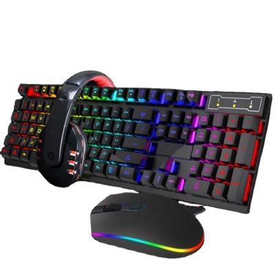 China Plug and Play Mechanical Silent Wired Keyboard with Mouse and Earphone for Computer for sale