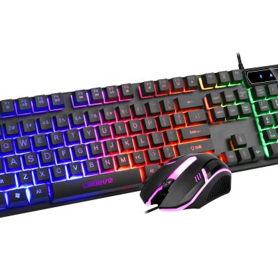 China 2020 Popular Plug and Play Black Backlight Keyboard Typing and Gaming Keyboard and Cadeve Cheap Keyboard-Mouse Suit for sale