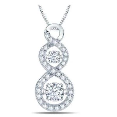 China TRENDY Trendy Jewelry For Women Platinum Plated Hot Selling Number 8 White Zircon Necklace For Ladies Party for sale