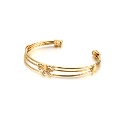 China FASHIONABLE Luxury Bangles Women Bracelets Gold Plated Stainless Steel Cuff Bracelet Wedding for sale