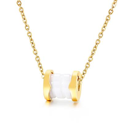 China FASHIONABLE Sublimation Necklace Women Zircon 18k Gold Plated Channel Necklace for sale