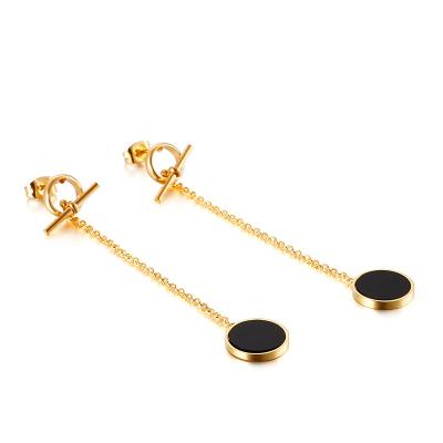 China TRENDY earings 2021 women gemstone gold plated stainless steel stud earrings for sale