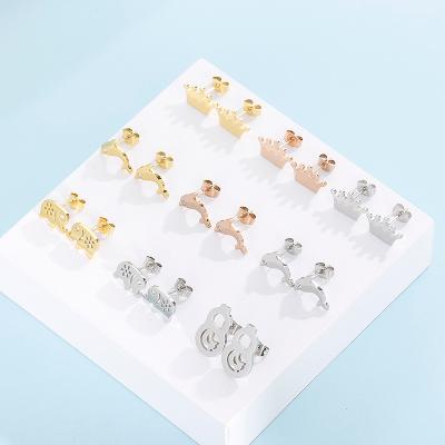 China Ebay Hot Sales 21524 TRENDY Earring For Kids Earring 2021 18k Gold Plated Stainless Steel Stud Earrings for sale