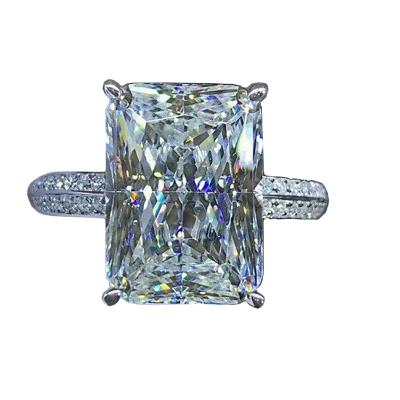 China TRENDY Hot Sale Jewelry Women Rhodium Plated Square White Cubic Zirconia Copper Jewelry Ring Wedding for sale